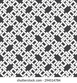 Seamless pattern of intersecting letters H with swatch for filling. Celtic chain mail. Fashion geometric background for web or printing design.
