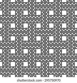 Seamless pattern of intersecting ropes with swatch for filling. Fashion ornament texture. Fashion geometric background for web or printing design.