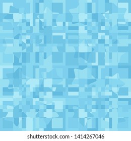 Seamless pattern. Intersecting rounded five-pointed stars and squares. Camouflage. Colors of winter and ice.