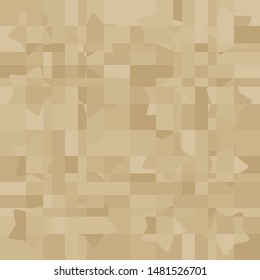 Seamless pattern. Intersecting rounded five-pointed stars and squares. Camouflage. The colors of old paper.