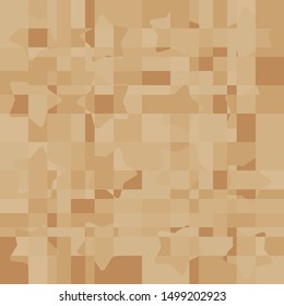 Seamless pattern. Intersecting rounded five-pointed stars and squares. Camouflage. The colors of old paper.