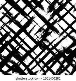 Patrón sin foco. Intersección de líneas y guiones sin forma, estructura diagonal. Diseño de vectores.