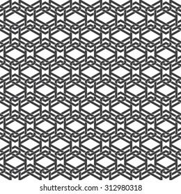 Seamless pattern of intersecting sophisticated geometric shapes. Celtic chain mail. Fashion background for web or printing design. Swatches are attached.