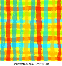 Seamless pattern with intersecting stripes. Abstract netty geometric ornament. Vector background for textures, textile, wallpapers, wrapping, cloth. Bright watercolor transparent strips