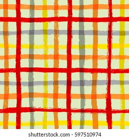 Seamless pattern with intersecting stripes. Abstract netty geometric ornament. Vector background for textures, textile, wallpapers, wrapping, cloth. Bright watercolor transparent strips