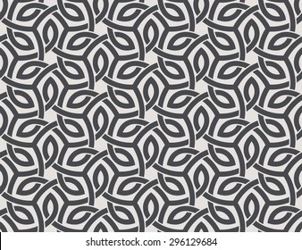 Seamless pattern with intersecting stripes. Curving overlapping bands