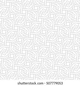 Seamless pattern with intersecting stripes, poly lines, polygons. Abstract ornament in Arabic style. Arabesque.
