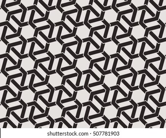 Seamless pattern with intersecting stripes, poly lines, polygons. Abstract ornament in Arabic style. Arabesque.