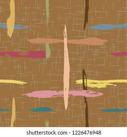 Seamless pattern with intersecting strokes of the brush for,  fabric, wallpaper