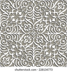 Seamless pattern of intersecting white lines on a gray background. Abstract Vector Illustration. 