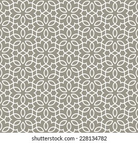 Seamless pattern of intersecting white lines on a gray background. Abstract Vector Illustration. 