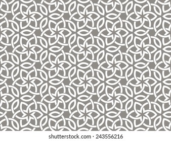 Seamless pattern of intersecting white stripes on grey background. Abstract Vector Illustration.