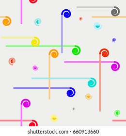 seamless pattern. the intersection of the lines. circles. in pastel colours. movement in spiral.