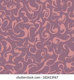 A seamless pattern of intertwined purple tinted abstract swirled shapes.