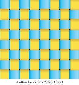 Seamless pattern of interwoven multicolored ribbons.