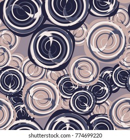 Seamless pattern of interwoven spirals inscribed in rounded squares.