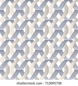 Seamless pattern of interwoven vertical lines of two colors. Vector Image.