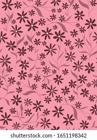 Seamless pattern with intricate abstract little flowers 