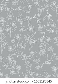 Seamless pattern with intricate abstract little flowers 