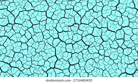 Un patrón sin fisuras de intrincadas grietas oscuras en una superficie azul claro, que se asemeja a la tierra seca o a la pintura afligida, creando un fondo abstracto y texturizado.