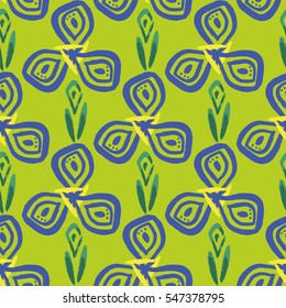 Seamless pattern with iris flowers