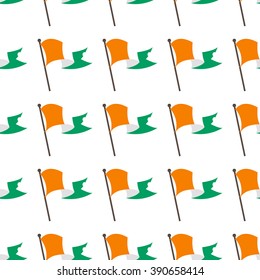 Seamless pattern with an Irish flag.