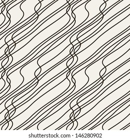 Seamless pattern. Irregular abstract grid texture. Wavy background