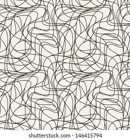 Seamless pattern. Irregular abstract grid pattern. Confusion linear texture