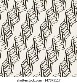 Seamless pattern. Irregular abstract striped texture with a diagonal direction. Stylish wavy background