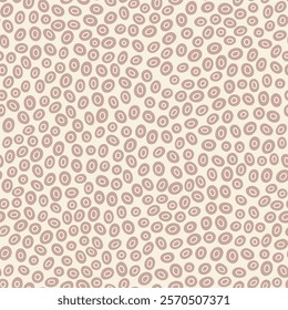 Seamless pattern with irregular, organic oval shapes in the muted, earthy tones. Ideal for various design applications.