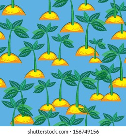 seamless pattern island with a palm tree