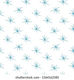 
Seamless pattern: isolated blue snowflakes on a white background. vector. illustration
