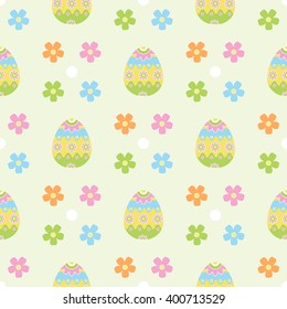 Seamless pattern with isolated easter eggs vector icons. Vector background for Easter holidays design.