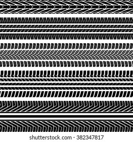 seamless pattern of isolated tires track 
