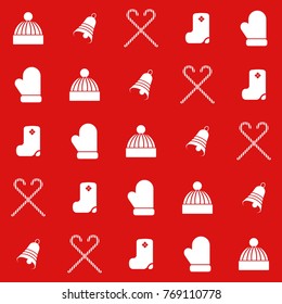 Seamless pattern with isolated traditional Christmas elements