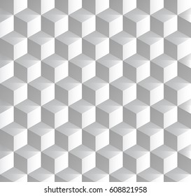 Seamless pattern with isometric cubes. Abstract geometry background.