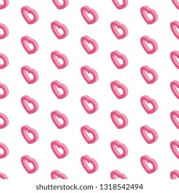 seamless pattern of isometric hearts  on white background. valentines day template design layout. flat vector illustration easy to edit and customize. eps 10