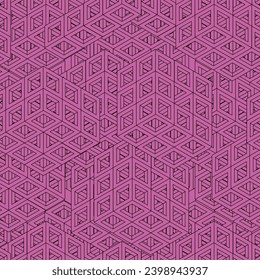 Motif harmonieux de texture isométrique. Palette Lilas. Illustration vectorielle