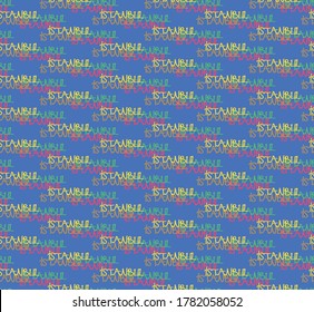 Seamless pattern. Istanbul (Turkey) vector spelling of the name. Vector.