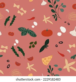 Seamless pattern italian food decoration