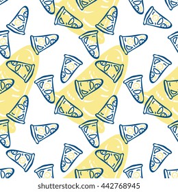 Seamless pattern of italian pizza in pop art style