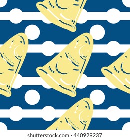 Seamless pattern of italian pizza with salami, pepperoni, basil and tomatoes in pop art style