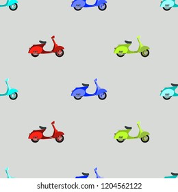 Seamless pattern with Italian Scooter ,Vector illustration