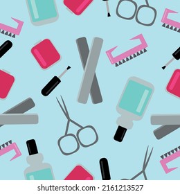 seamless pattern items for manicure vector.