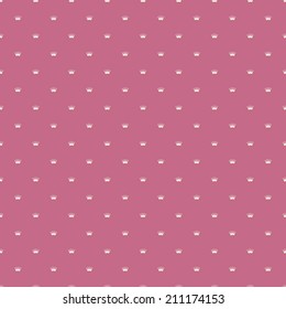 Seamless pattern "It's a girl!". Crowns on a plum background,