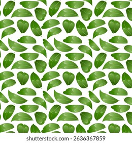 Seamless pattern jaboticaba leaves. Perfect for food packaging, healthy eating designs, recipe books, botanical projects, and tropical fruit collections.