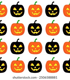 Seamless pattern with jack o lantern. Vector illustration