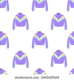 Seamless pattern with a jacket from the 90s. A bright background for your design.