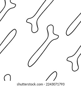 seamless pattern Jade massage roller, gouache scraper