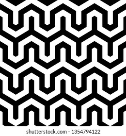 Seamless pattern. Jagged stripes motif. Zigzag lines background. Geometric waves ornament. Curves image. Linear backdrop. Digital paper, textile print, web design